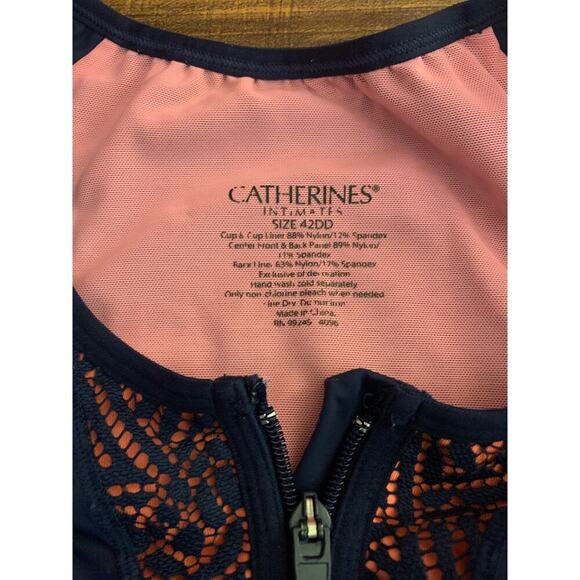 MAIDENFORM Women’s Blue Pink Front Zip Sports Bra / Size: 42DD - Picture 3 of 7